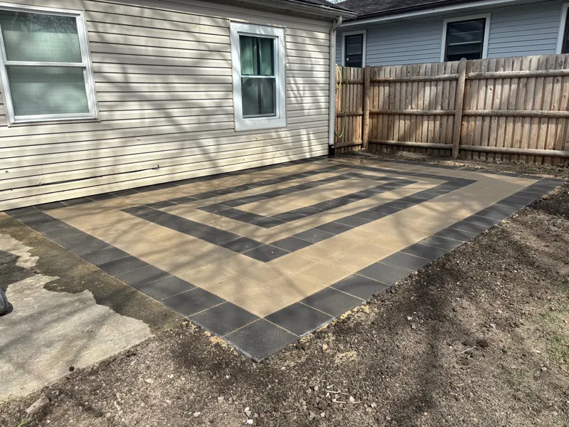 Unilock brick paver patio